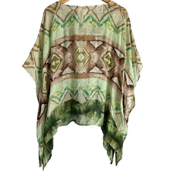 Chico’s Women’s Size LXL Pamela Palm Linen Poncho - Picture 3 of 8